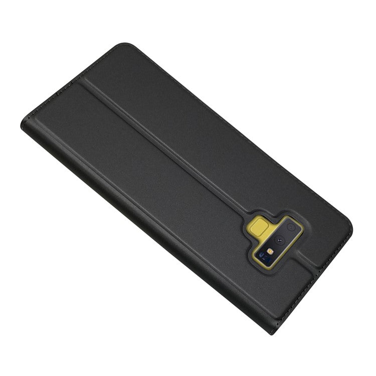 Auto-absorbed Stand Leather Case with Card Slot for Samsung Galaxy Note 9 - Black