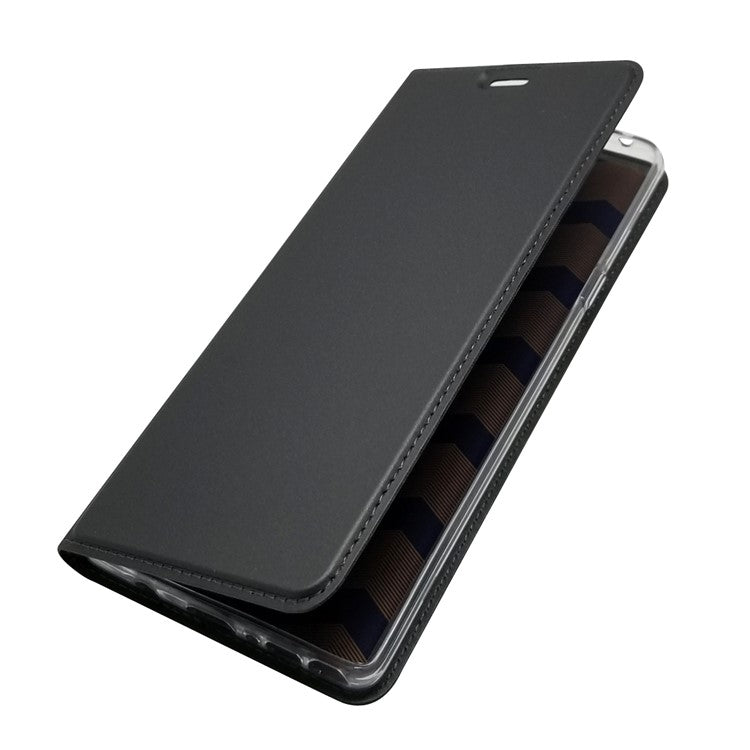 Auto-absorbed Stand Leather Case with Card Slot for Samsung Galaxy Note 9 - Black