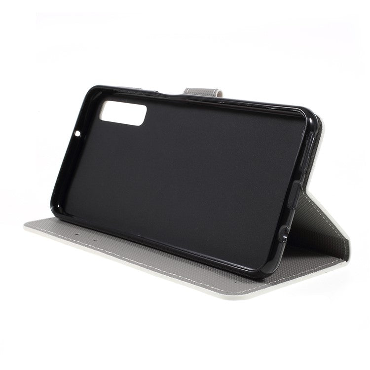 Pattern Printing PU Leather Magnetic Wallet Stand Protective Cover for Samsung Galaxy A7 (2018) - Owl Family