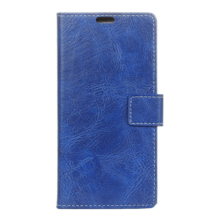 Retro Crazy Horse PU Leather Wallet Stand Case for Samsung Galaxy S10e - Blue
