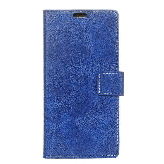 Retro Crazy Horse PU Leather Wallet Stand Case for Samsung Galaxy S10e - Blue