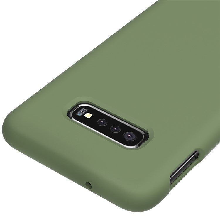 For Samsung Galaxy S10 Soft Liquid Silicone Shell Phone Covering Protection Case - Army Green