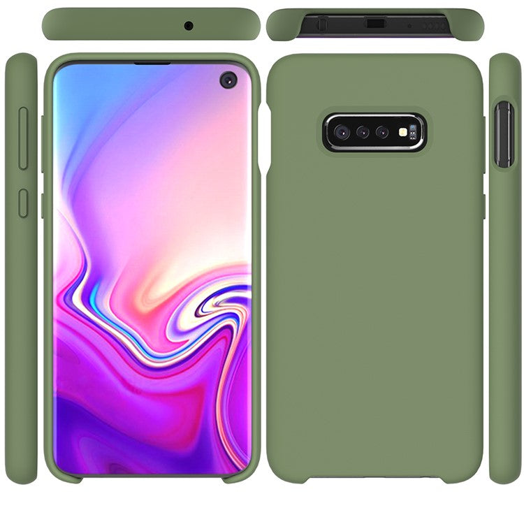 For Samsung Galaxy S10 Soft Liquid Silicone Shell Phone Covering Protection Case - Army Green