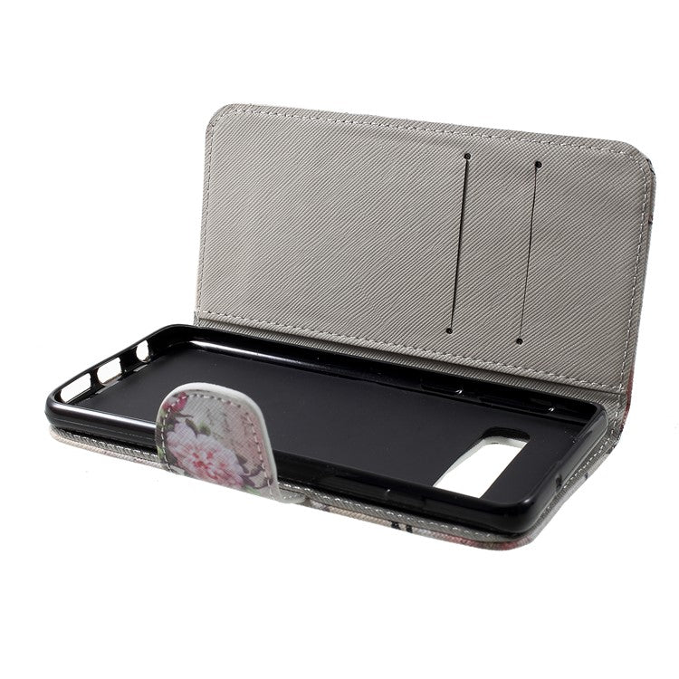 Pattern Printing Cross Texture Leather Stand Case with Card Slots for Samsung Galaxy S10 Plus - Eiffel Tower