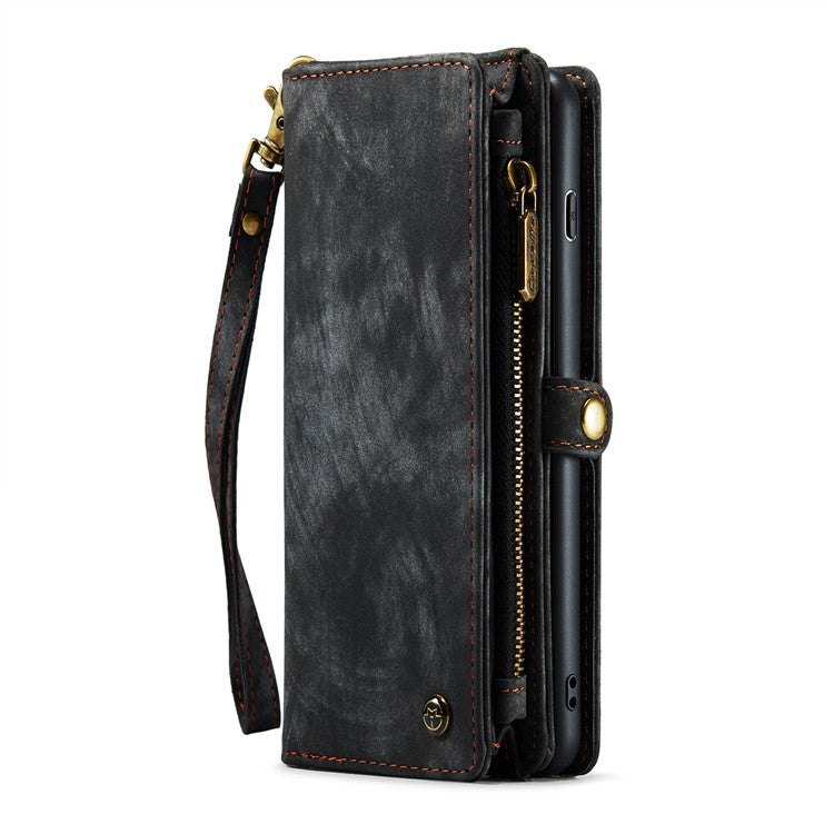 CASEME 008 Series for Samsung Galaxy S10 Plus Detachable 2-in-1 Multi-functional Wallet PU Leather Case - Black