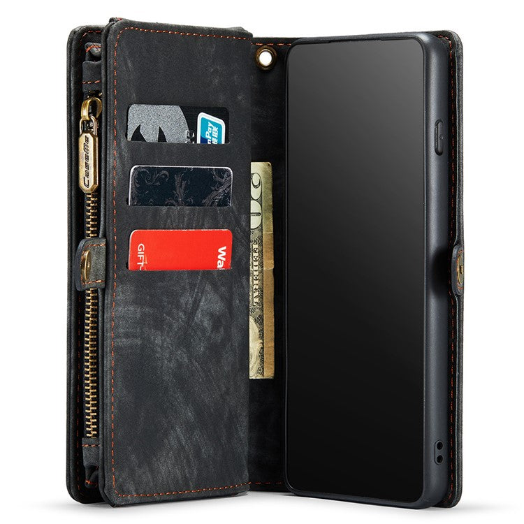 CASEME 008 Series for Samsung Galaxy S10 Plus Detachable 2-in-1 Multi-functional Wallet PU Leather Case - Black