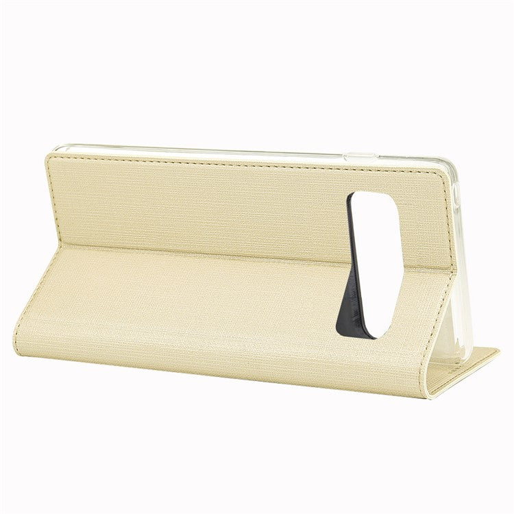 VILI DMX Cross Texture Card Slot Leather Stand Case for Samsung Galaxy S10 Plus - Gold