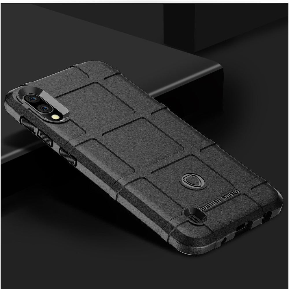Rugged Square Grid Texture Anti-shock TPU Phone Cover for Samsung Galaxy M10/A10 - Black