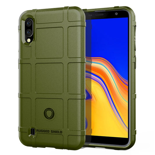 Rugged Square Grid Texture Anti-shock TPU Phone Cover for Samsung Galaxy M10/A10 - Army Green