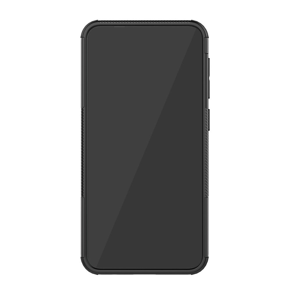 2-in-1 Tyre Pattern PC + TPU Hybrid Mobile Phone Case with Kickstand for Samsung Galaxy M10 / A10 - All Black