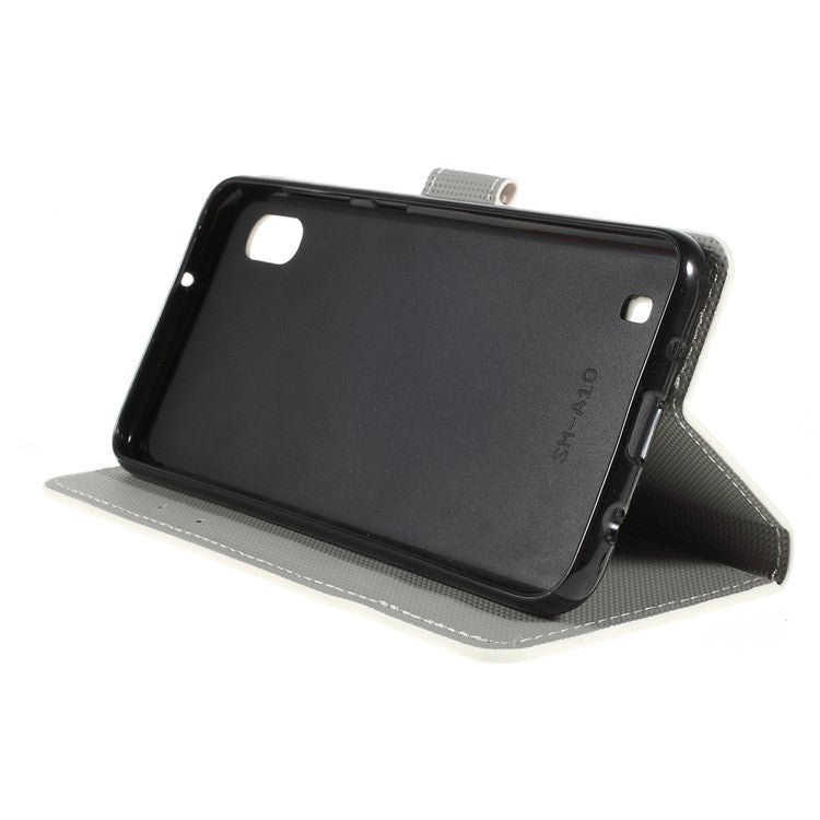 Pattern Printing PU Leather Cell Phone Casing for Samsung Galaxy A10 - Multiple Cute Owls