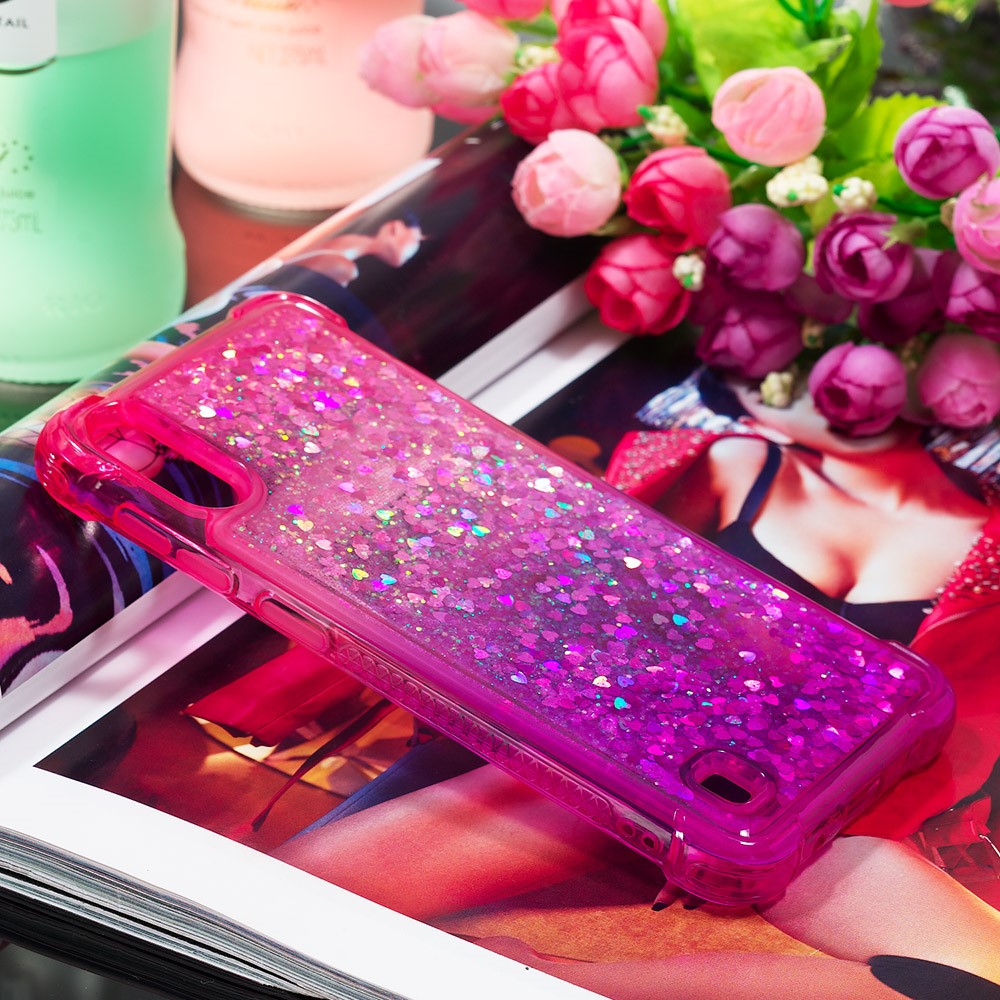 Gradient Glitter Powder Quicksand TPU Shell for Samsung Galaxy M10 / A10 - Rose / Purple