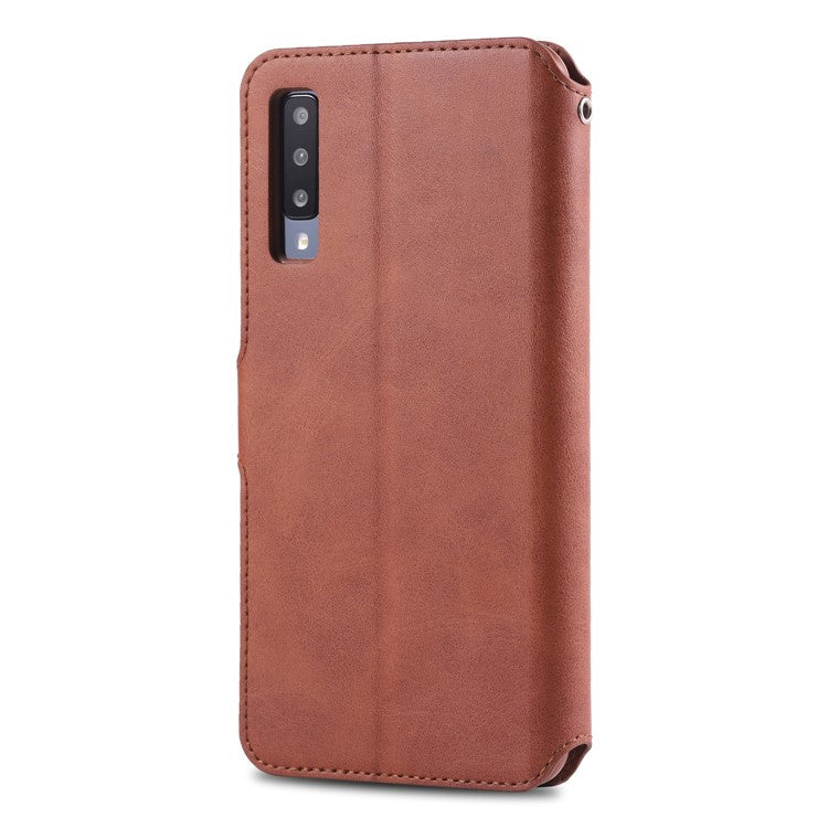 AZNS Wallet Leather Mobile Phone Case for Samsung Galaxy A50 / A50s / A30s - Brown