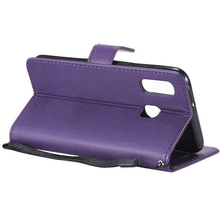 Magnetic Detachable 2-in-1 Wallet Leather Stand Case for Samsung Galaxy A40 - Purple