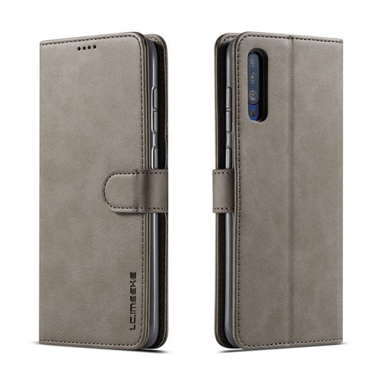 LC.IMEEKE Leather Wallet Case for Samsung Galaxy A70 - Grey