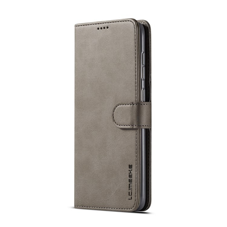 LC.IMEEKE Leather Wallet Case for Samsung Galaxy A70 - Grey