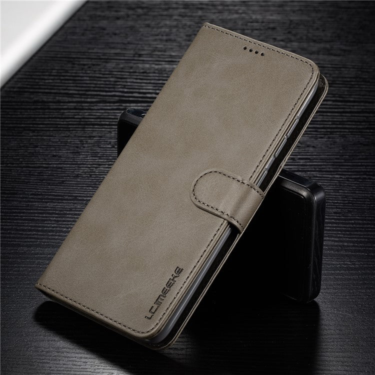 LC.IMEEKE Leather Wallet Case for Samsung Galaxy A70 - Grey