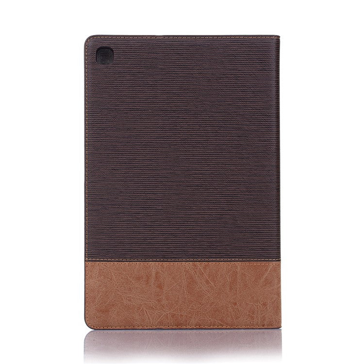 Cross Texture Splicing PU Leather Smart Wallet Tablet Protective Case for Samsung Galaxy Tab S5e SM-T720 - Coffee