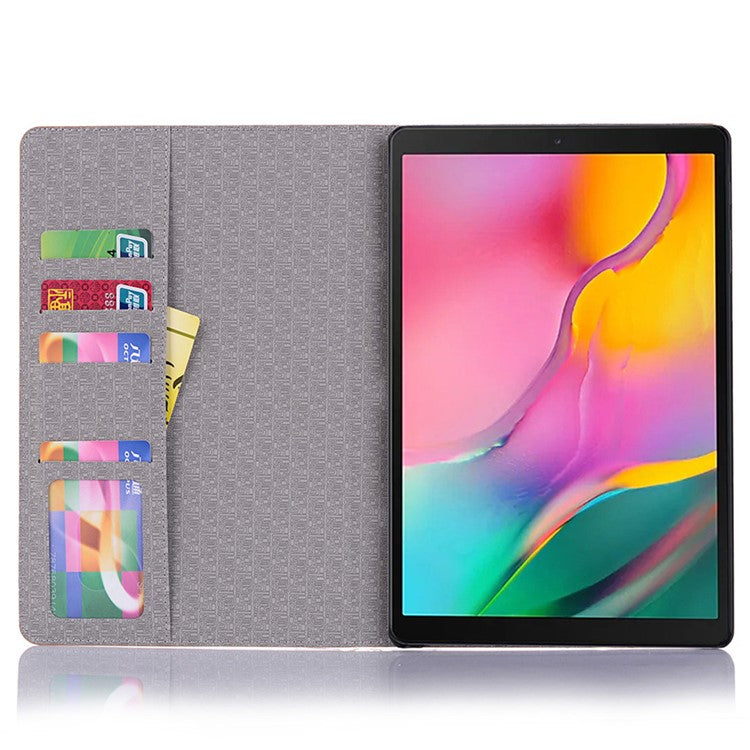 Cross Texture Splicing PU Leather Smart Wallet Tablet Protective Case for Samsung Galaxy Tab S5e SM-T720 - Coffee