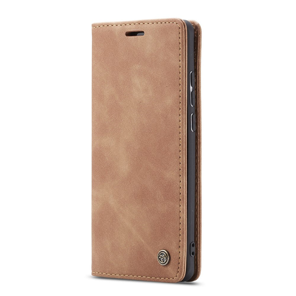 CASEME 013 Series for Samsung Galaxy M10 Retro Flip Leather Phone Case - Brown