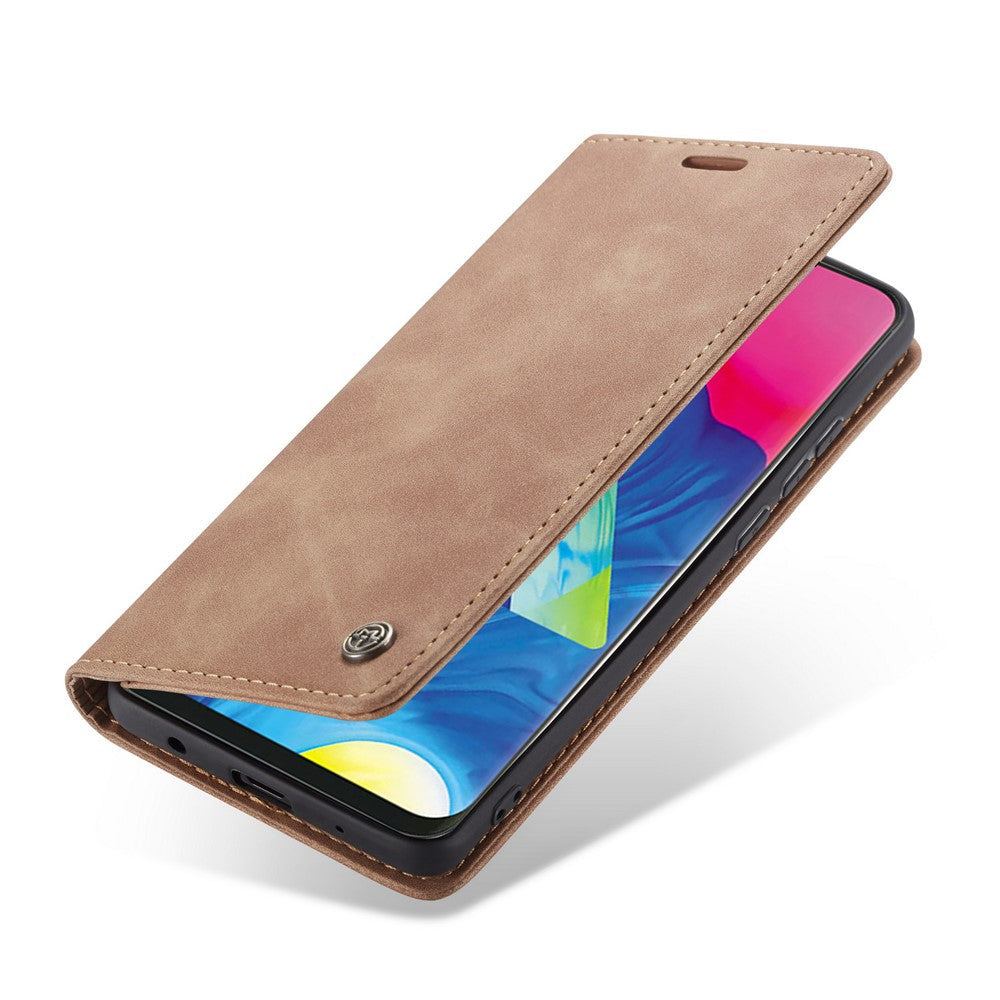 CASEME 013 Series for Samsung Galaxy M10 Retro Flip Leather Phone Case - Brown