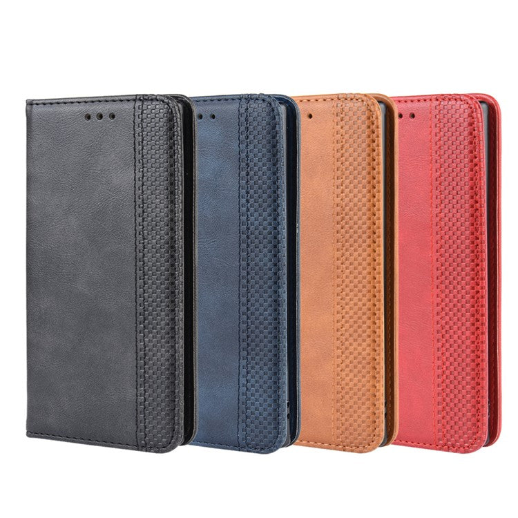Auto-absorbed Vintage Style PU Leather Wallet Case for Samsung Galaxy Note 10/Galaxy Note 10 5G - Black