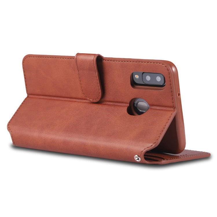 AZNS Leather Wallet Case for Samsung Galaxy A20e - Brown