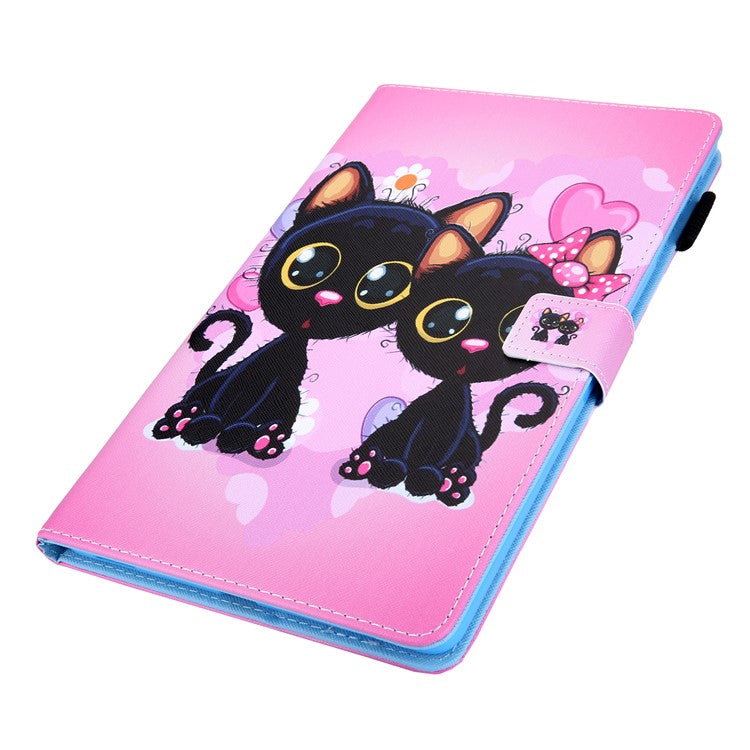 Pattern Printing Card Slot Flip Leather Cover for Samsung Galaxy Tab A 8.0 Wi-Fi (2019) SM-T290 - Couple Cat