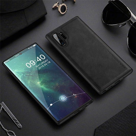 X-LEVEL Vintage Style PU Leather Coated TPU Back Case for Samsung Galaxy Note 10 Plus/10 Plus 5G - Black