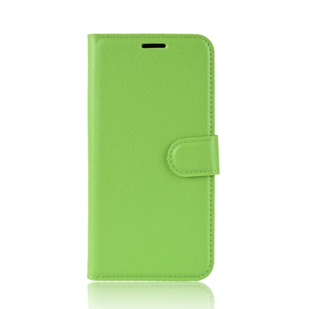 Litchi Skin Leather Stand Phone Shell Wallet Case for Samsung Galaxy M21 / M30s - Green
