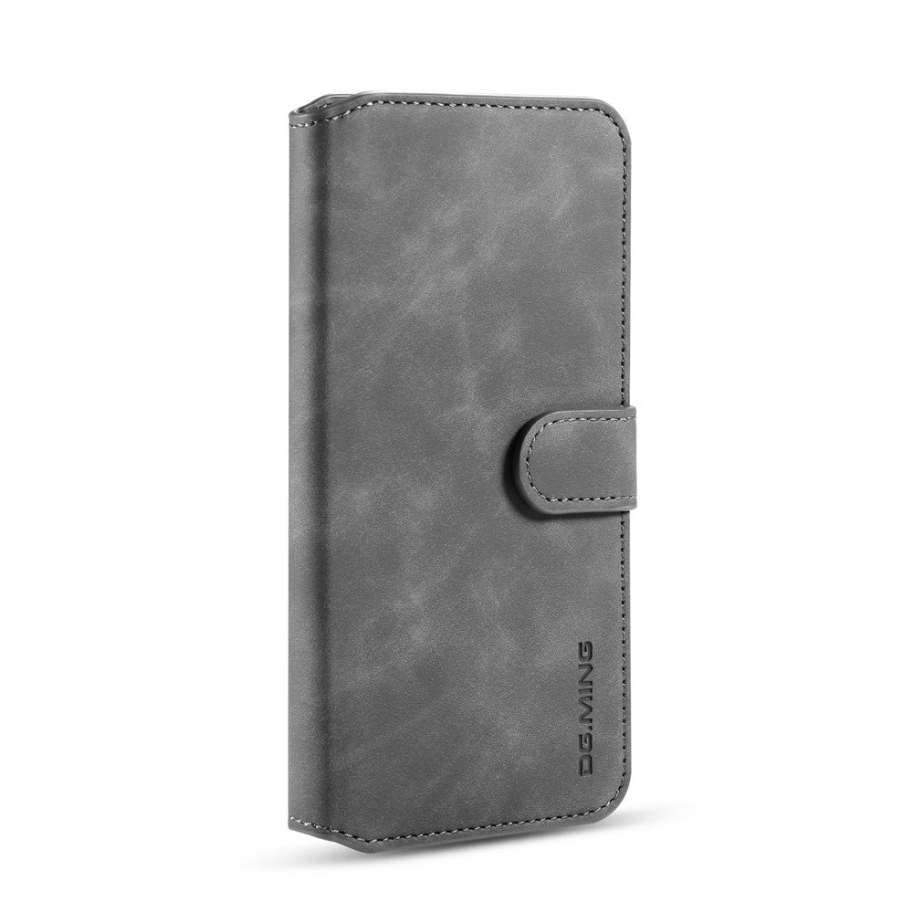 DG.MING Retro Leather Wallet Stand Case for Samsung Galaxy M30s / M2 - Grey