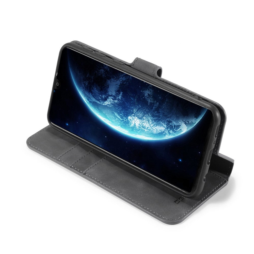 DG.MING Retro Leather Wallet Stand Case for Samsung Galaxy M30s / M2 - Grey
