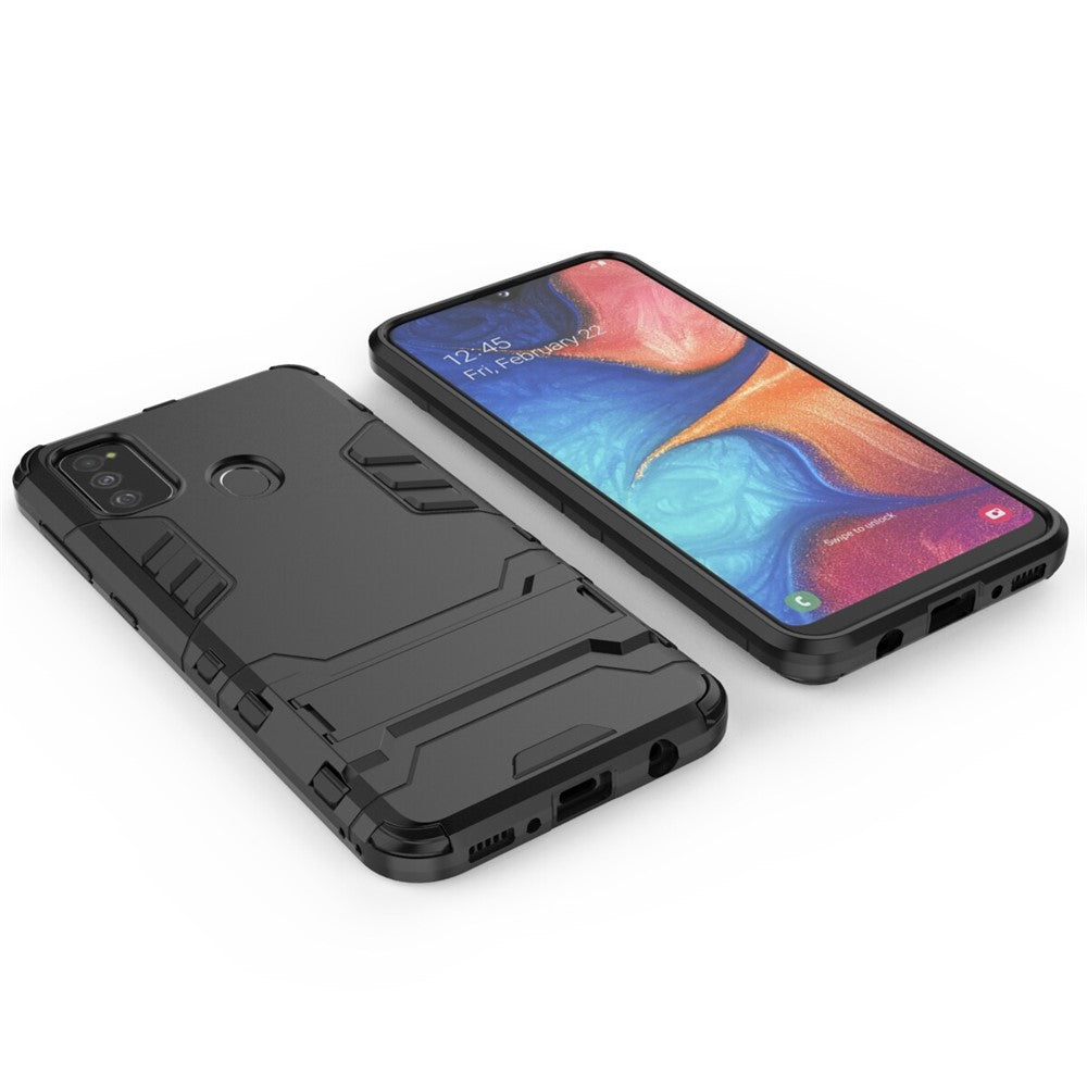 Plastic + TPU Combo Case with Kickstand for Samsung Galaxy M30s / M21 - Black