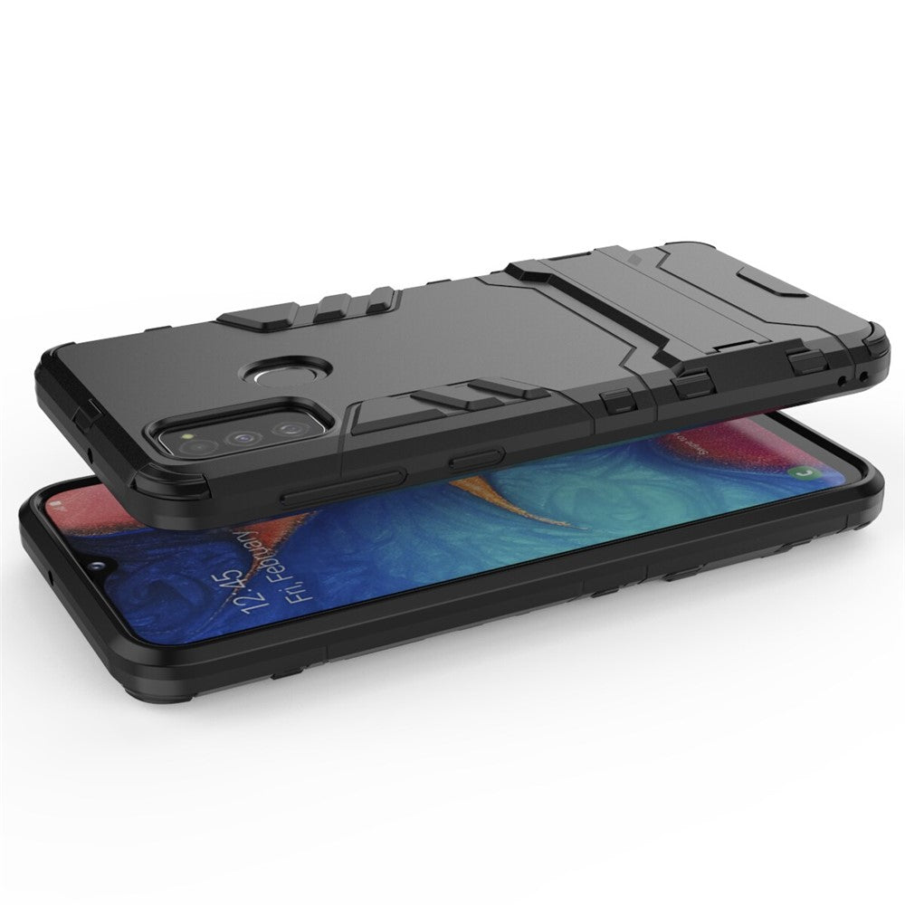 Plastic + TPU Combo Case with Kickstand for Samsung Galaxy M30s / M21 - Black