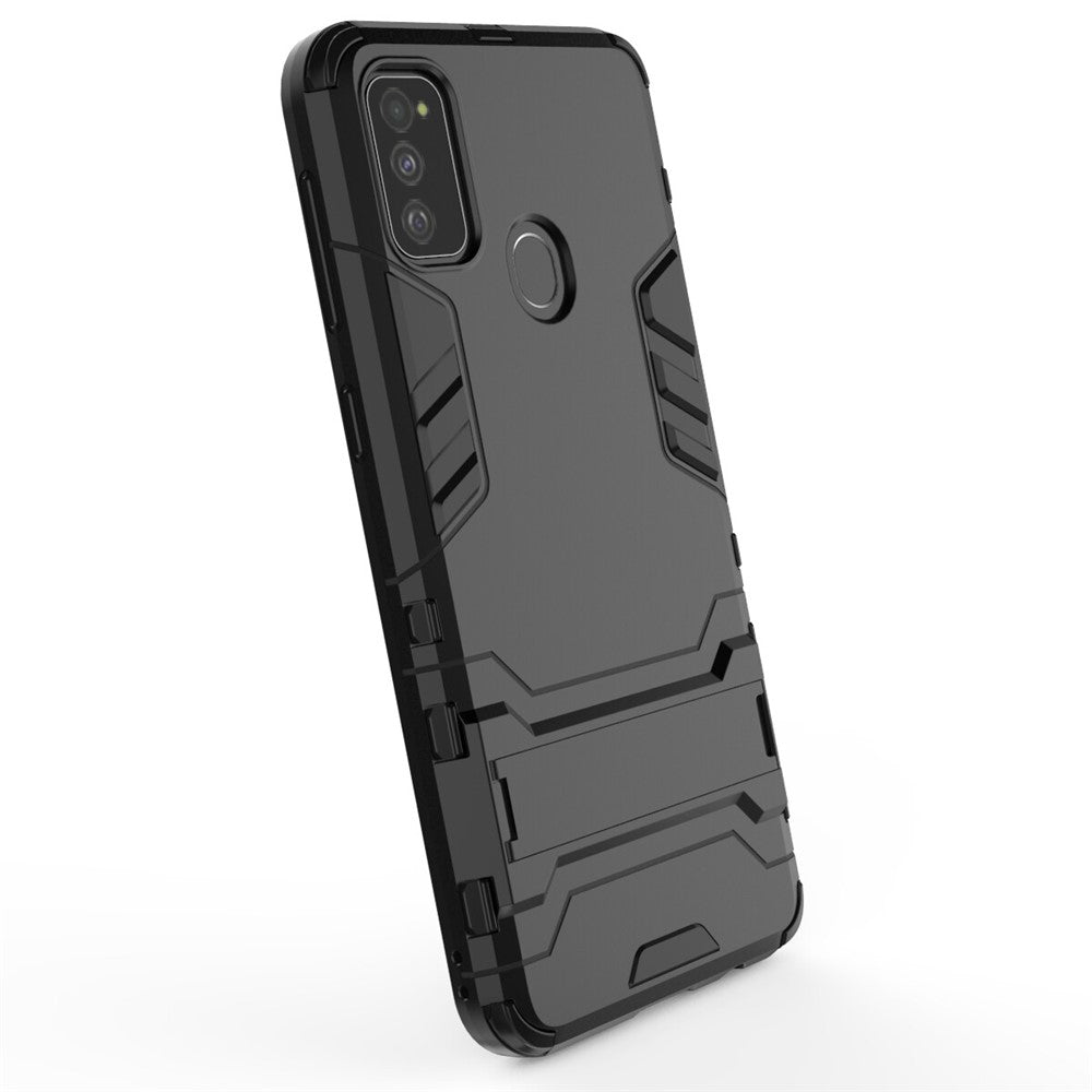 Plastic + TPU Combo Case with Kickstand for Samsung Galaxy M30s / M21 - Black