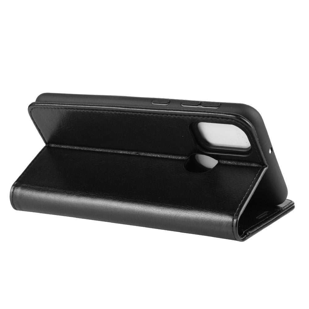 Crazy Horse Leather Wallet Case for Samsung Galaxy M30s / M21 - Black