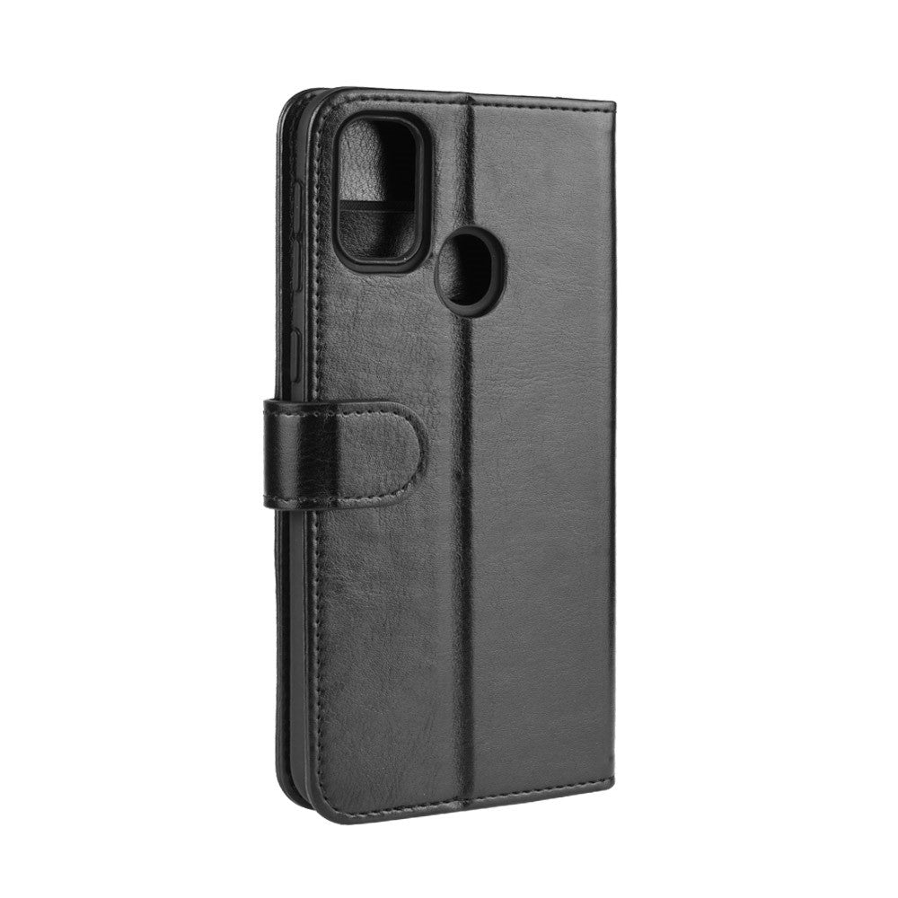 Crazy Horse Leather Wallet Case for Samsung Galaxy M30s / M21 - Black