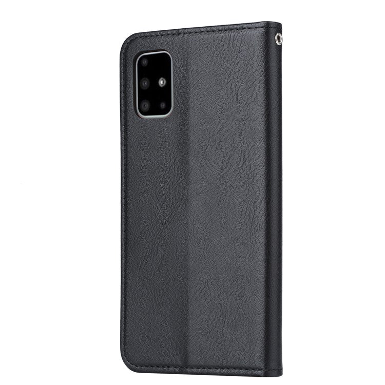 Auto-absorbed with Wallet Leather Cover for Samsung Galaxy A71 - Black