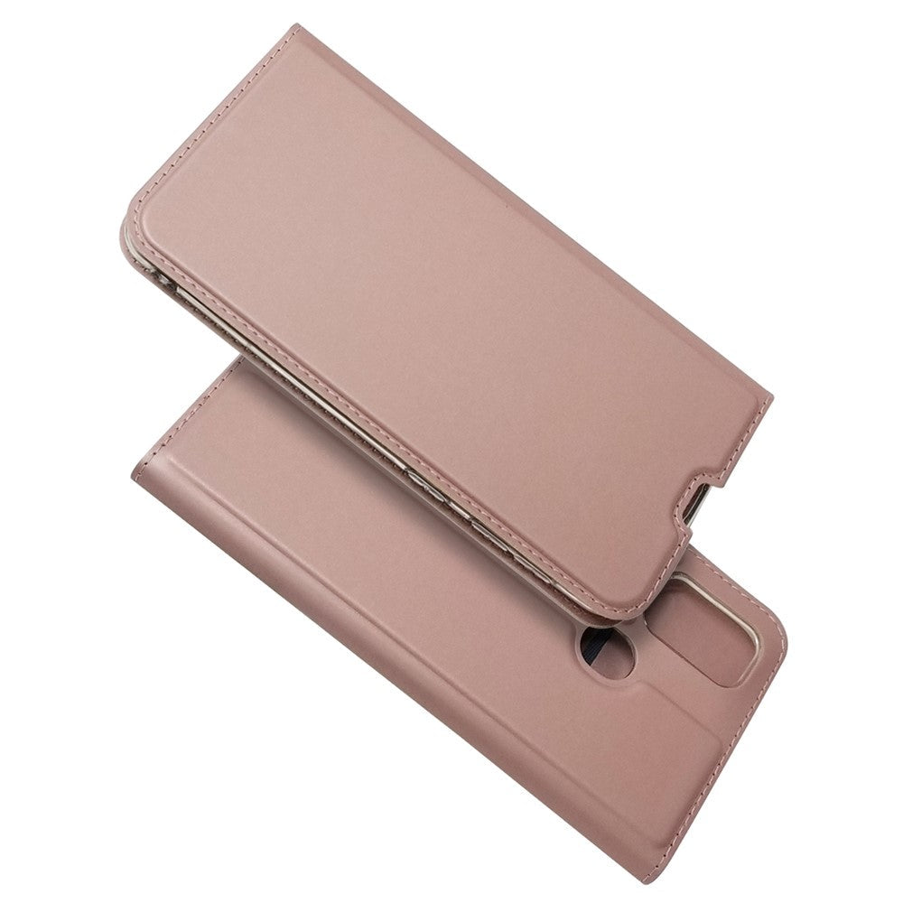 Magnetic Closure Leather Card Holder Phone Covering for Samsung Galaxy M30s / M2 - Rose Gold