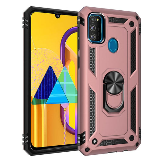Hybrid PC TPU Kickstand Armor Phone Shell for Samsung Galaxy M30s / M21 - Rose Gold