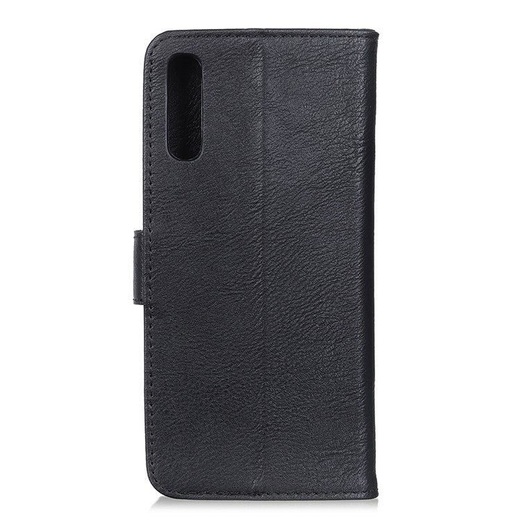 KHAZNEH Wallet Stand Leather Mobile Phone Cover Casing for Samsung Galaxy A50/A50s/A30s - Black