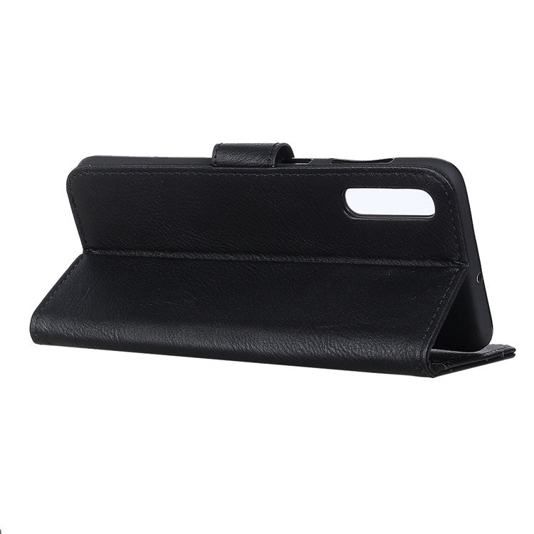 KHAZNEH Wallet Stand Leather Mobile Phone Cover Casing for Samsung Galaxy A50/A50s/A30s - Black