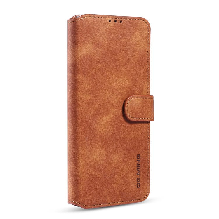 DG.MING Retro with Leather Wallet Case for Samsung Galaxy S20 Ultra - Brown