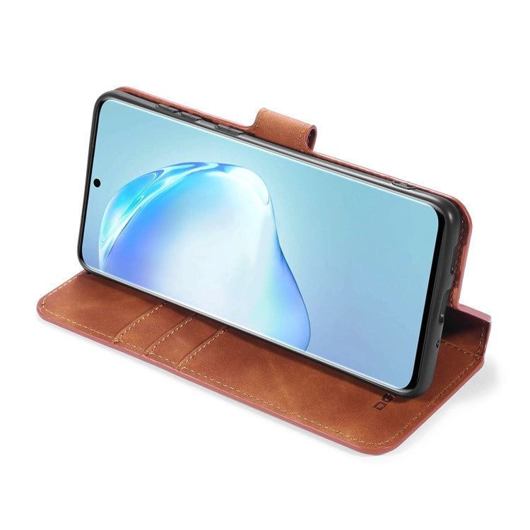 DG.MING Retro with Leather Wallet Case for Samsung Galaxy S20 Ultra - Brown