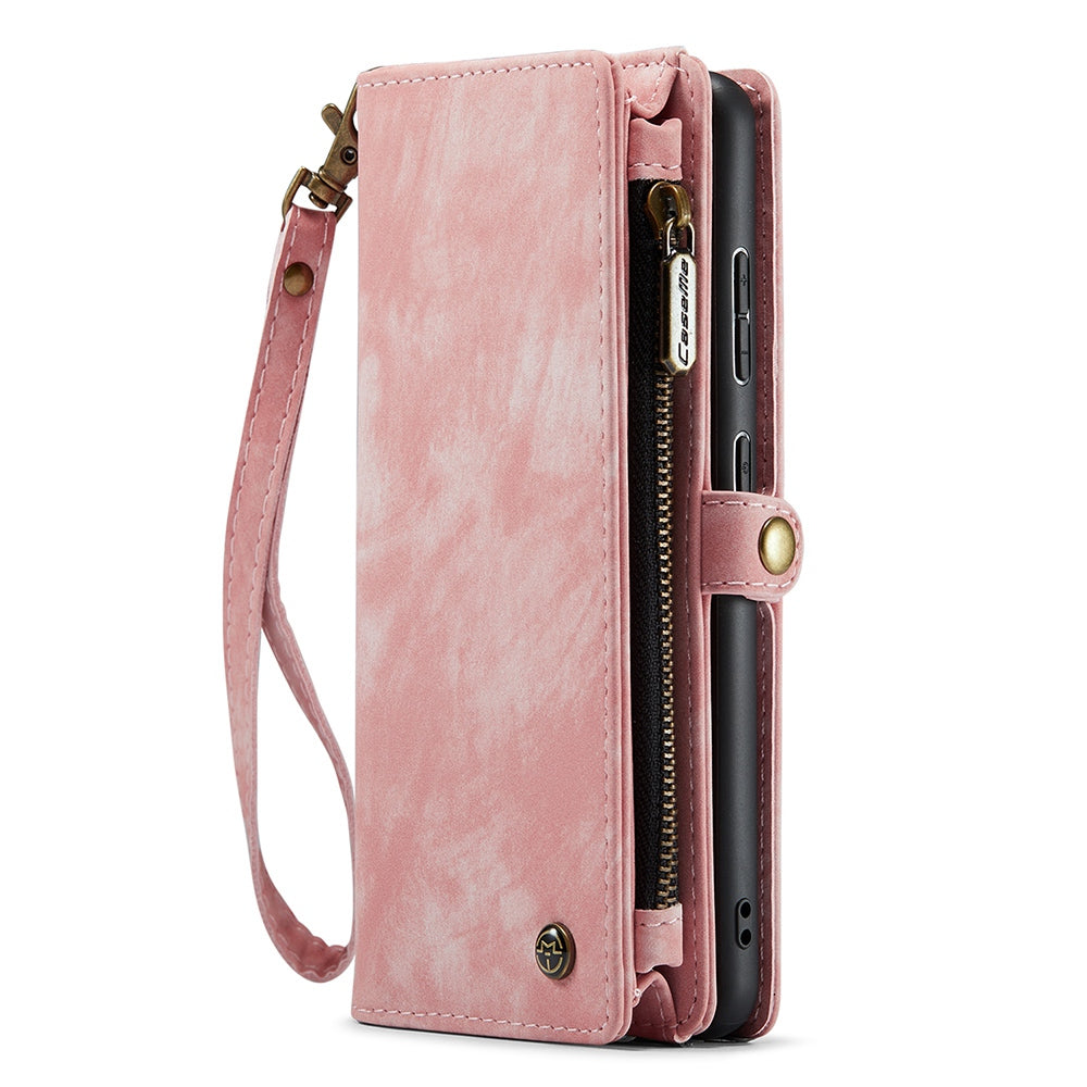 CASEME 008 Series for Samsung Galaxy S20 5G / 4G Multifunctional Detachable Magnetic Absorption Cell Phone Case Anti-scratch Wallet Stand PU Leather Cover - Pink