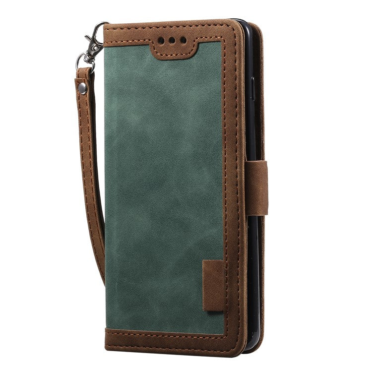 Retro Splicing Leather Shell for Samsung Galaxy S10e - Green