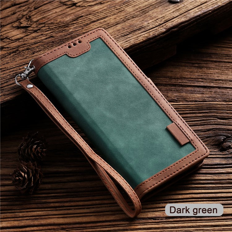 Retro Splicing Leather Shell for Samsung Galaxy S10e - Green