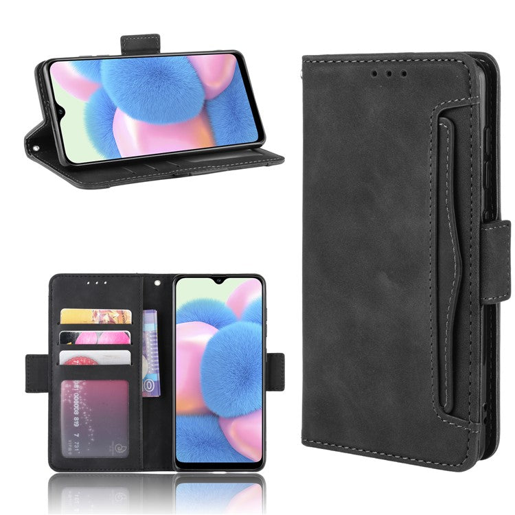 Wallet Stand Flip Leather Phone Cover for Samsung Galaxy A41 Cell Phone Accessory - Black