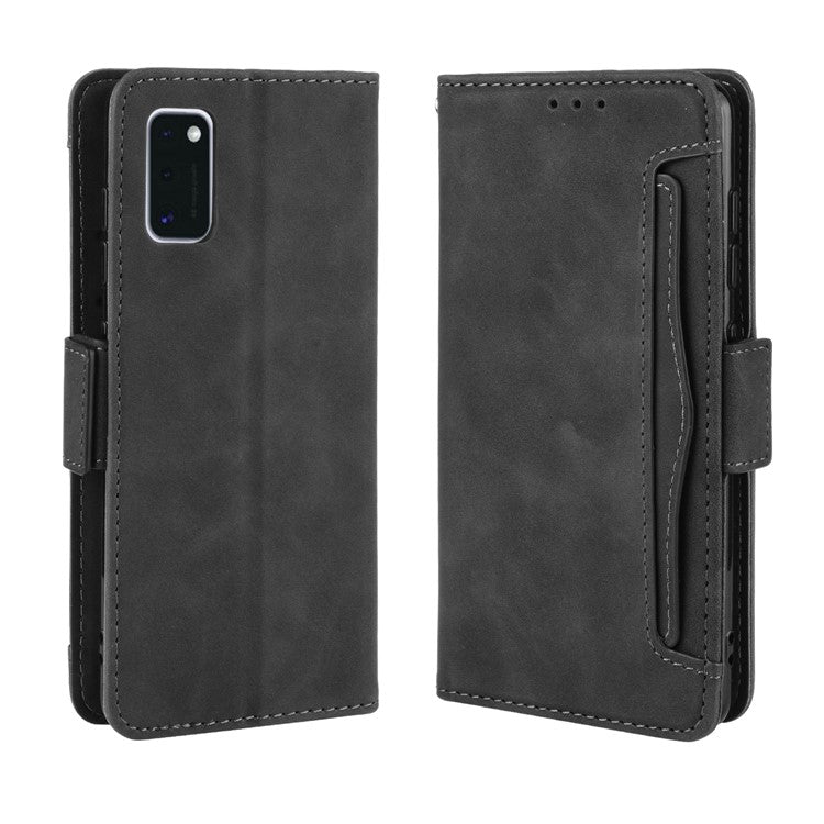 Wallet Stand Flip Leather Phone Cover for Samsung Galaxy A41 Cell Phone Accessory - Black