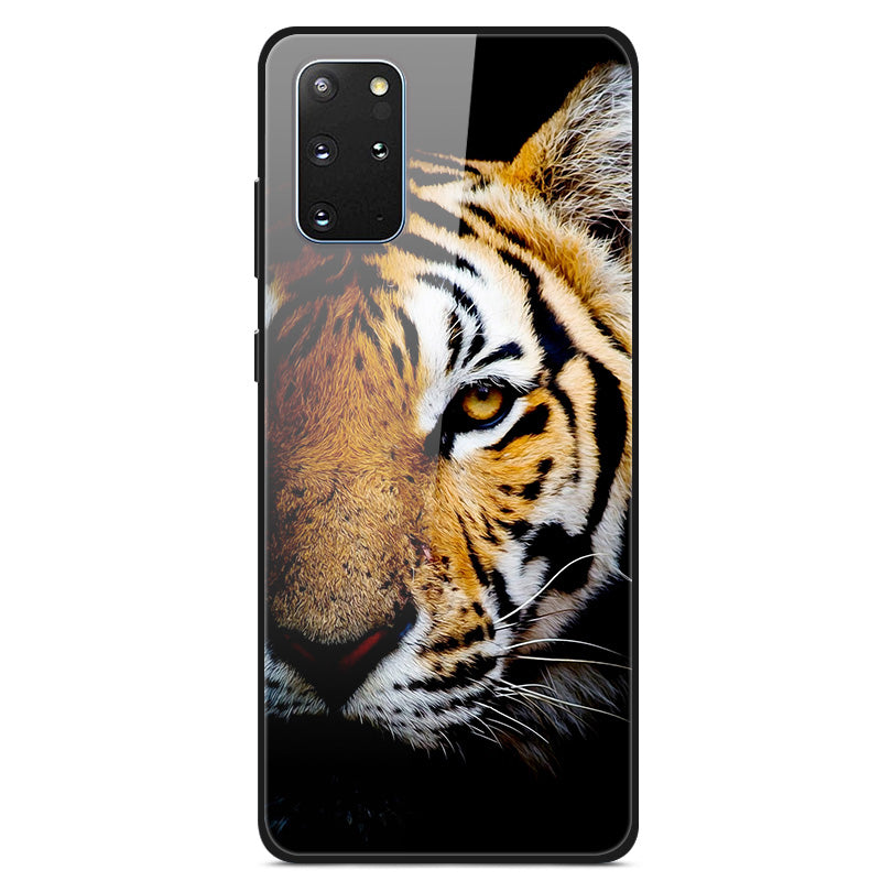 Pattern Printing Glass + TPU + PC Combo Shell Case for Samsung Galaxy S20 Plus/S20 Plus 5G/S20 Plus 5G - Tiger